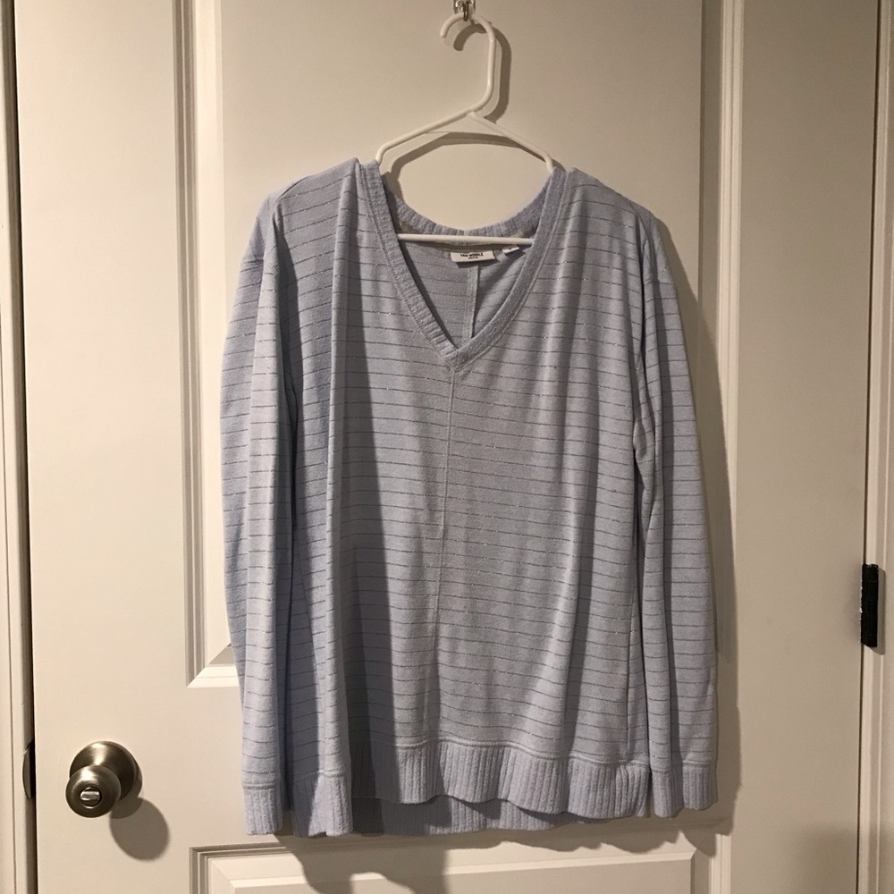 Baby blue lightweight pullover v-neck sweater